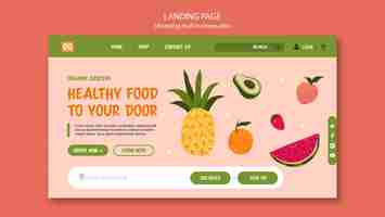 Free PSD hand drawn shopping mall landing page