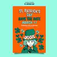 Free PSD hand drawn st. patrick's day  invitation template