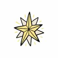 Free PSD hand drawn star isolated