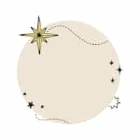 Free PSD hand drawn stars frame isolated