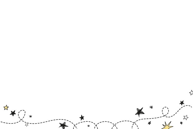 Free PSD hand drawn stars frame isolated