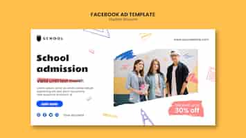 無料PSD 手描きの学生割引 facebook テンプレート