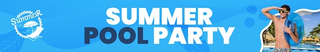 Free PSD hand drawn summer party banner template