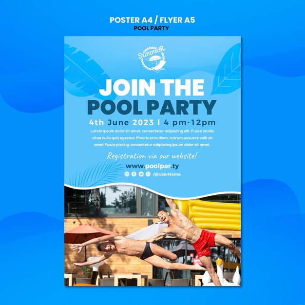 hand drawn summer party poster template