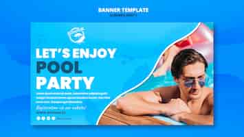 Free PSD hand drawn summer party web template