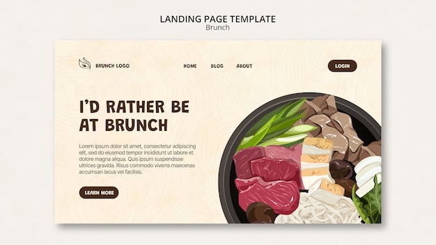 Hand drawn tasty brunch landing page