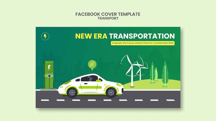 Free PSD hand drawn transport facebook cover template