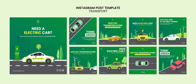 手描きの交通機関のインスタグラムの投稿