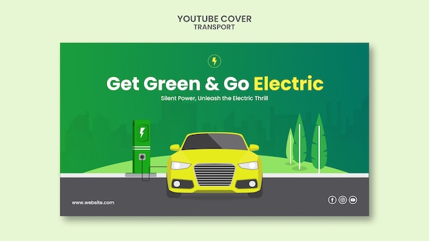 Free PSD hand drawn transport youtube cover