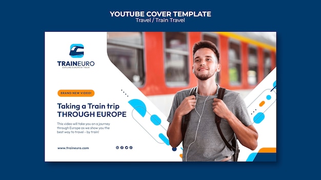 Free PSD hand drawn traveling youtube cover template