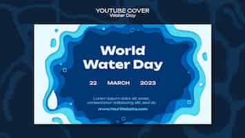 Free PSD hand drawn water day youtube cover template