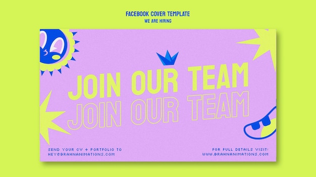 Free PSD hand drawn we are hiring facebook cover template