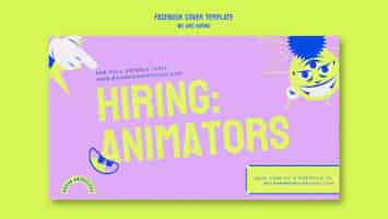 Free PSD hand drawn we are hiring facebook cover