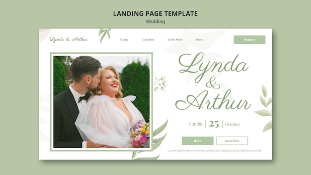 Hand drawn wedding celebration landing page