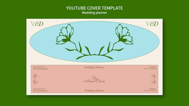 Нарисованная рукой обложка YouTube для свадебного планировщика