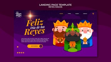 Free PSD hand drawn wise men tradition landing page template