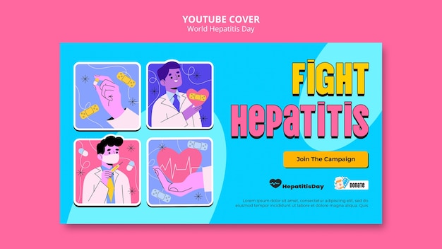 Free PSD hand drawn world hepatitis day youtube cover