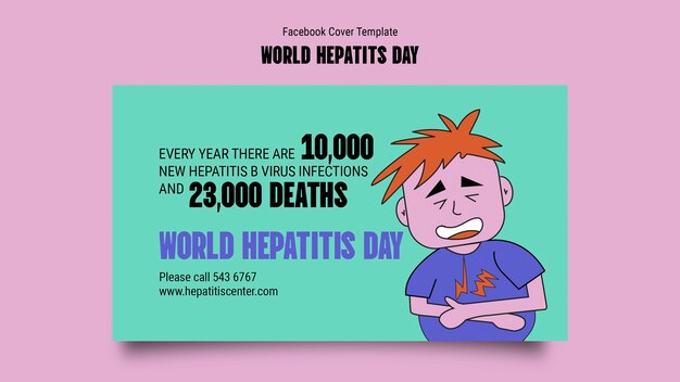 Hand drawn world hepatits day facebook cover