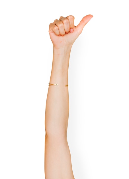 Free PSD hand gesture on white background
