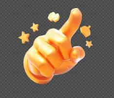 Free PSD hand gestures 3d icon