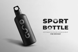 hand holding a purple stainless steel bottle mockup with urban v
