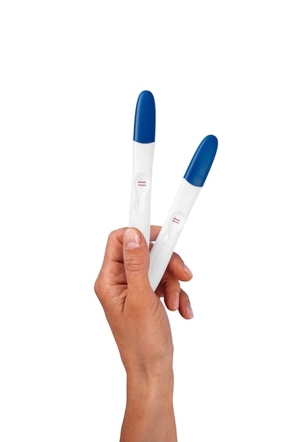 Free PSD hand holding positive pregnancy test