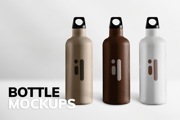 Hand holding a purple stainless steel bottle mockup with urban v