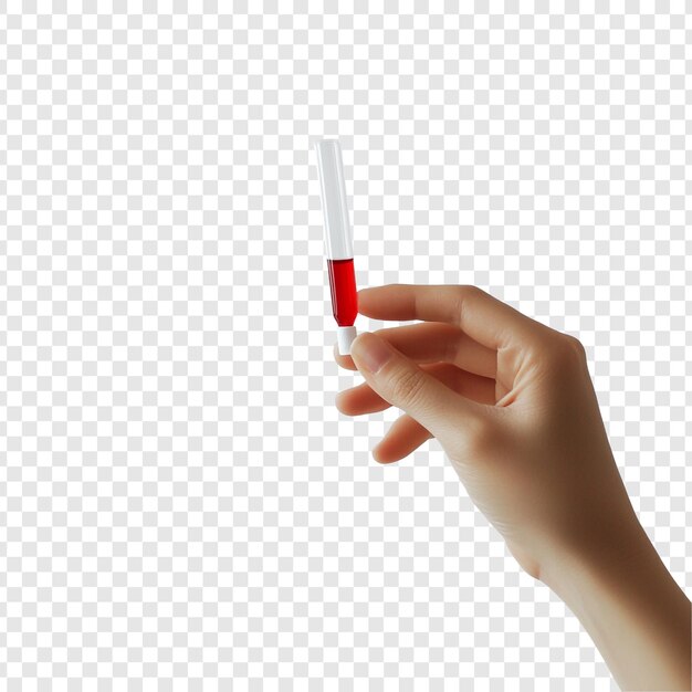 Hand Holding a Small Vial of Red Liquid