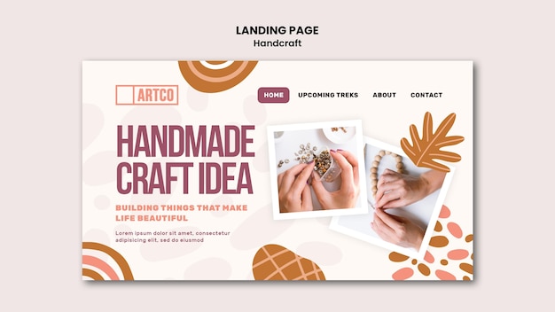 Free PSD handcraft landing page