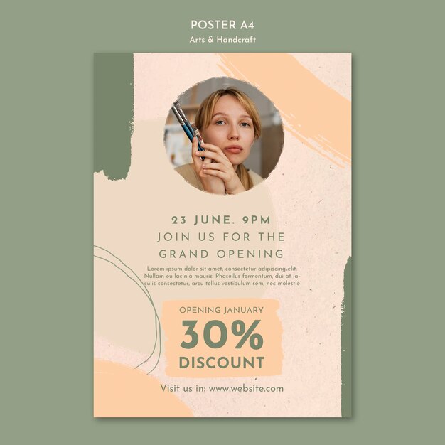 Handcraft Workshop Poster Template Free PSD Download