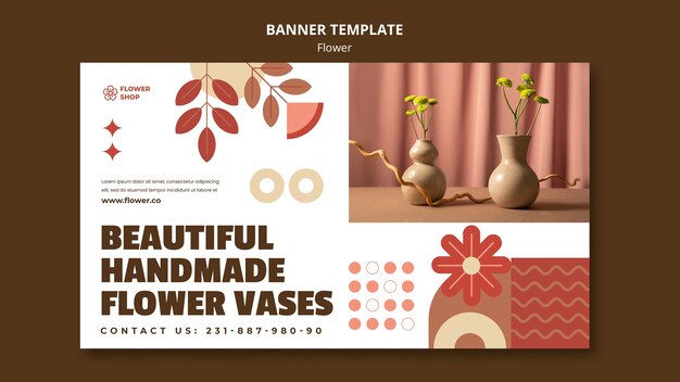 Handmade flower vase banner