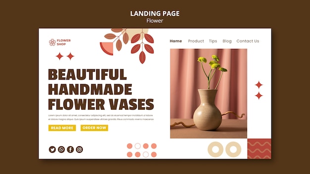 Handmade flower vase web template