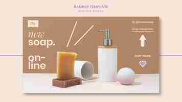 Free PSD handmade soap shop banner template