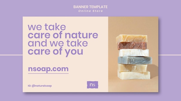 Free PSD handmade soap shop banner template