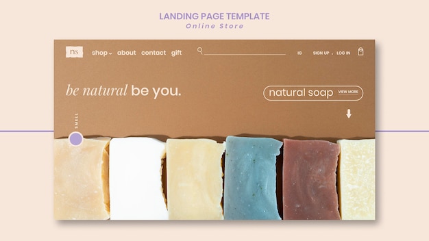 Free PSD handmade soap shop landing page