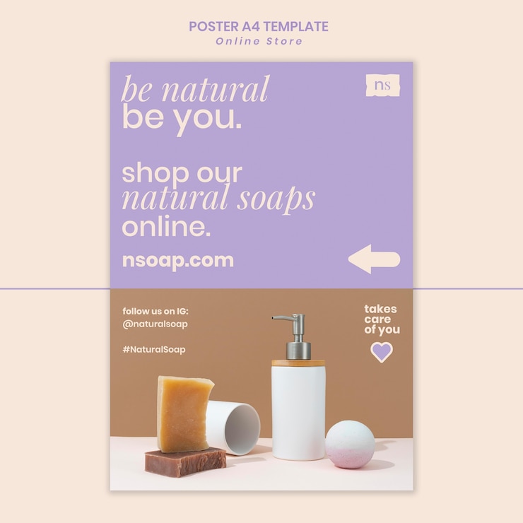 Free PSD handmade soap shop print template