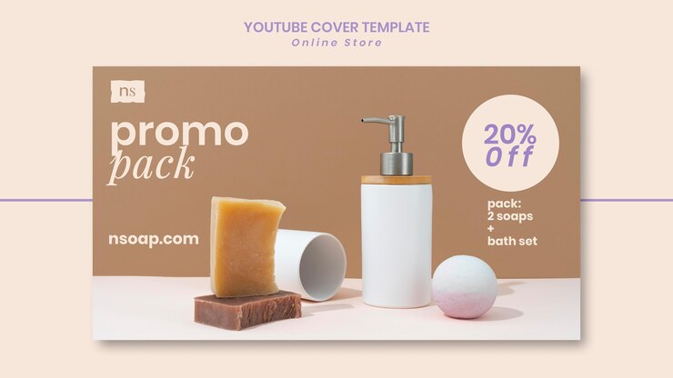 मुफ़्त PSD handmade soap shop youtube cover