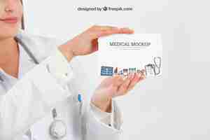 Free PSD hands holding medical mock up