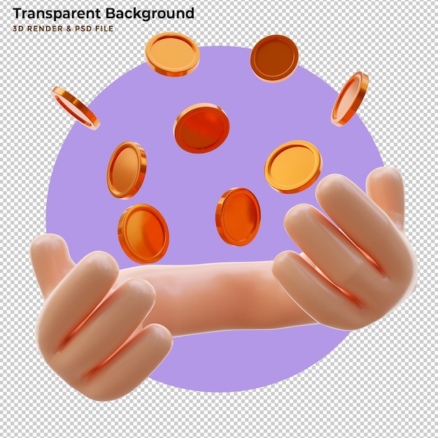 PSD gratuito le mani manipolano i soldi. gestione segreta del denaro e concetto capitalista. illustrazione 3d