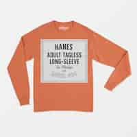 무료 PSD hanes 성인 tagless longsleeve 티 이랑