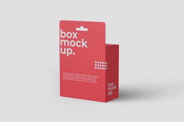 Download Premium Psd Square Hanging Box Mockup Front Angle View