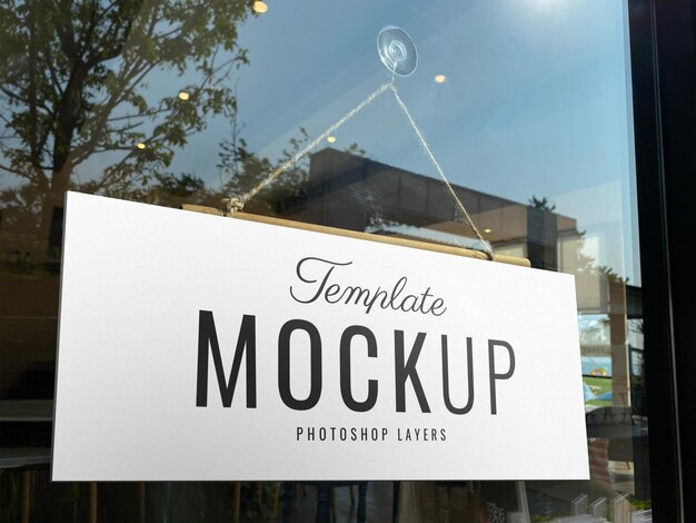 Download Free Psd Open Wooden Door Sign Mockup