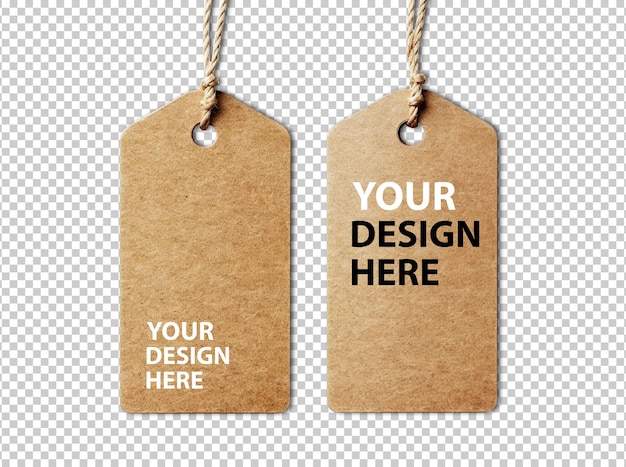 Free PSD hangtag label isolated on background