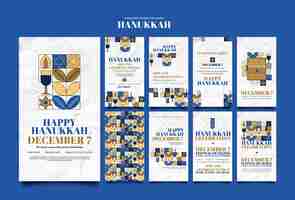 PSD gratuito storie di instagram per festeggiare hanukkah