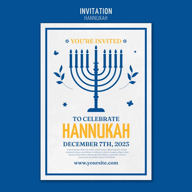 hanukkah celebration  invitation template