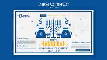 Free PSD hanukkah celebration  landing page template