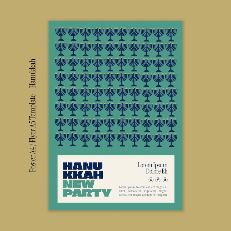 Free PSD hanukkah celebration poster template