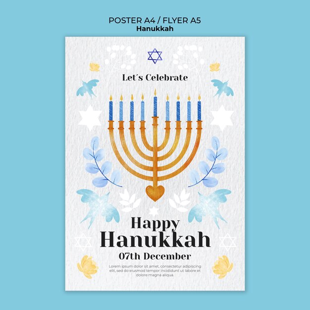 hanukkah celebration poster template
