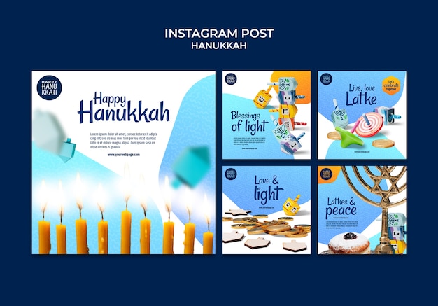 Free PSD hanukkah template design