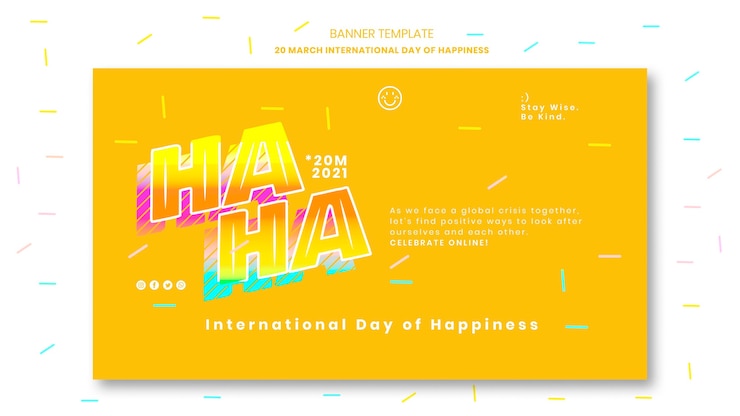 Free PSD happiness day banner template